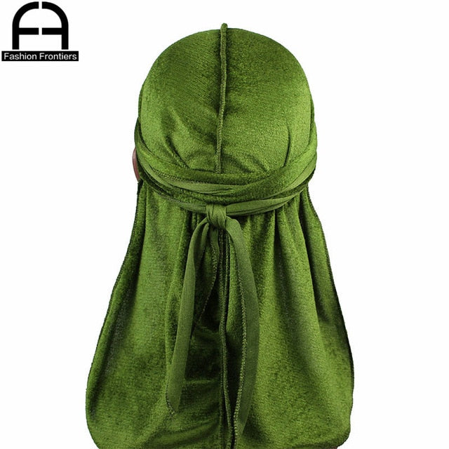 Unisex Men Women Velvet Durag Extra Long Tail