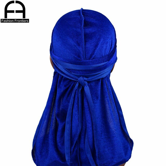 Unisex Men Women Velvet Durag Extra Long Tail